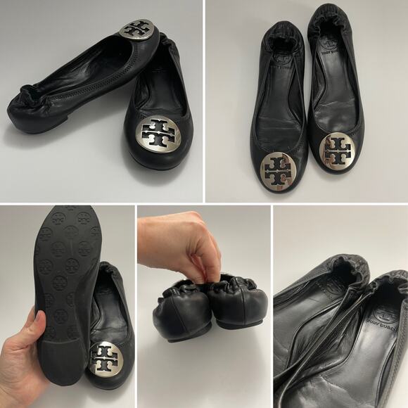 Tory Burch Minnie Travel Ballet Black Size 6.5 - Picture 1 of 7